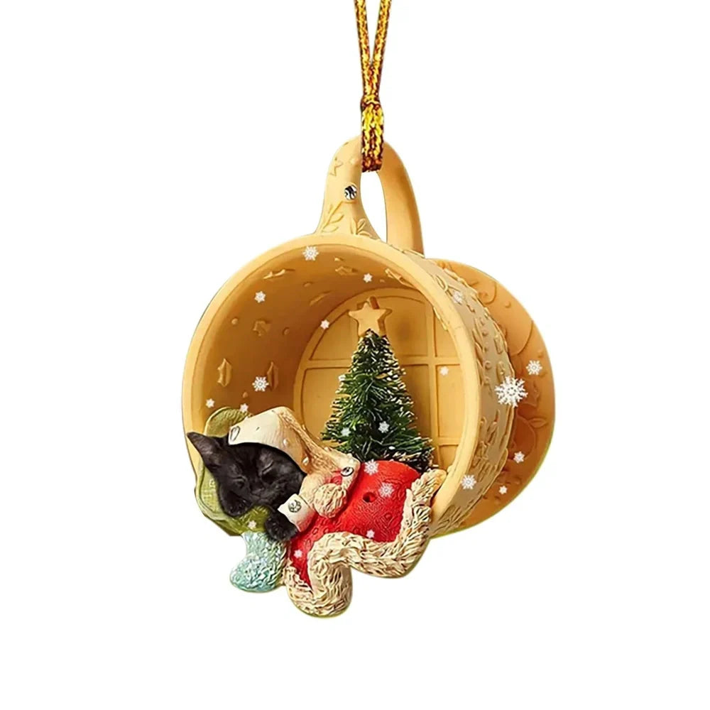 8cm acrylic sausage dog hanging decoration in multiple colours for home display