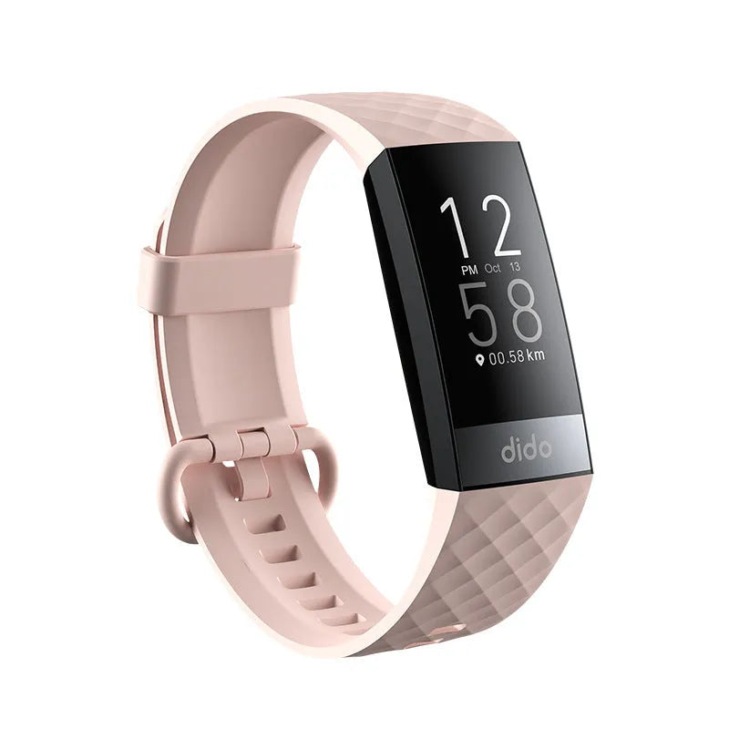 Black smart bracelet with 1.1-inch screen for health monitoring, worn on wrist