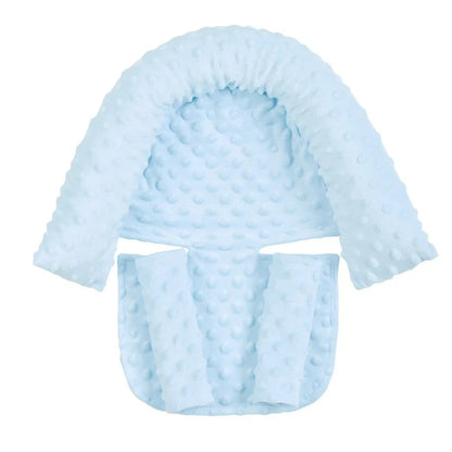 Babies' shaping headrest pillow in white with two grey belts, 170g polyester and PP Cotton for newborn head support