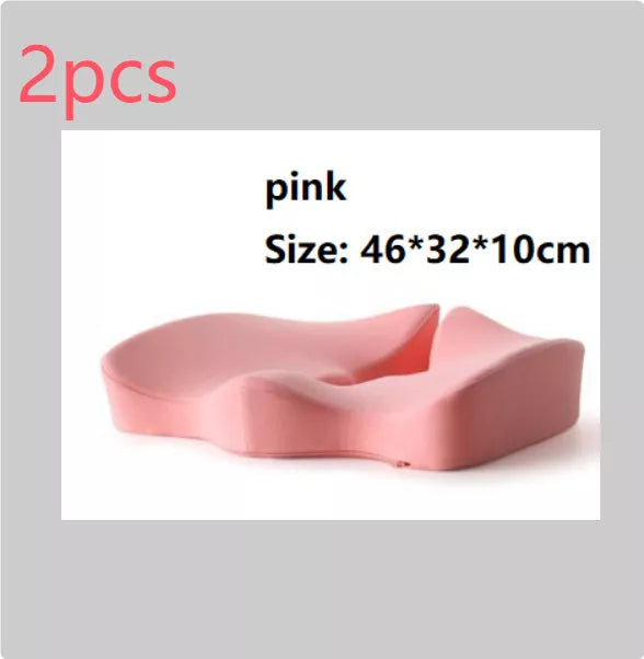 Memory foam seat cushion with non-slip bottom for office and car use