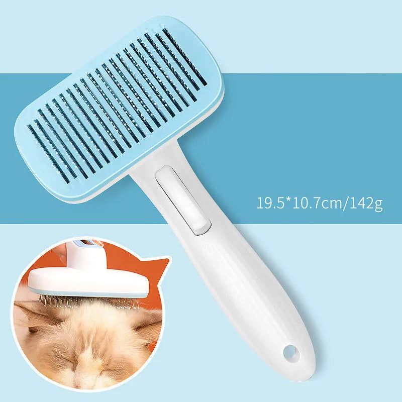Automatic pet hair removal comb for dogs and cats with one-click needle technology