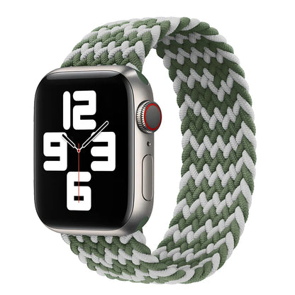 Elastic nylon braided watch strap in British lavender for Apple Watch, 38/40/41mm size with 120mm length fitting 130-140mm wrists