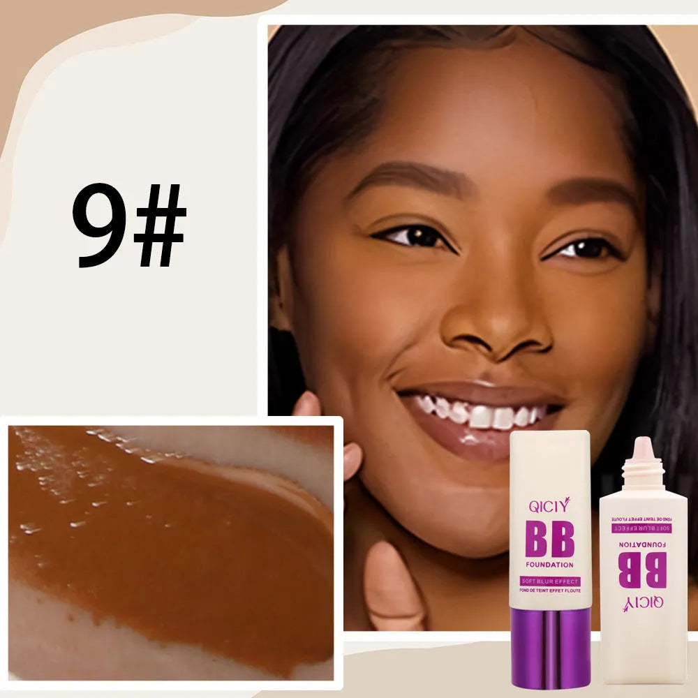 Feeding bottle style BB cream with brightening foundation and concealer effect in 10 colour shades