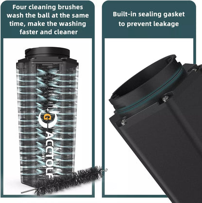 Portable golf ball cleaner with black ABS construction