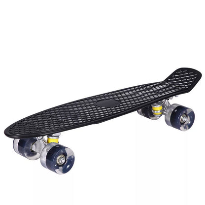 Fashion Creative Personality Four-wheel Skateboard in blue with flashing wheels