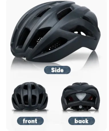 Orange road and mountain bike helmet showing 16 ventilation holes, size L fits 56-61cm.
