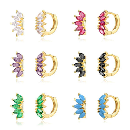 Gold plated horse eye stone earrings in wave shape, available in multiple colors