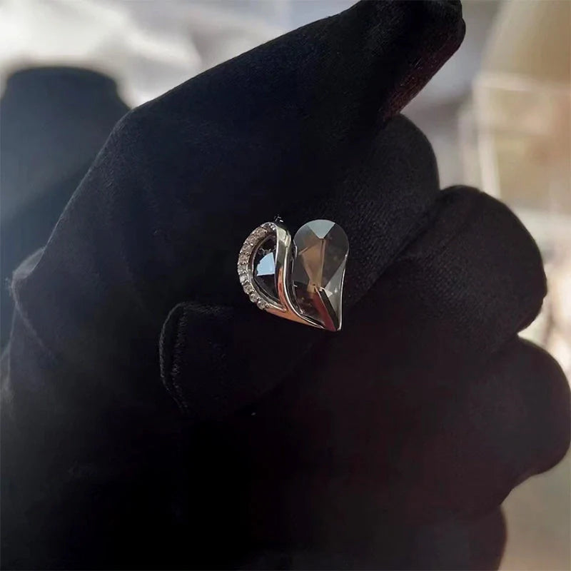 925 silver heart-shaped geometric necklace for women in various colors