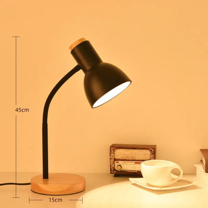 Modern Nordic style table lamp with LED light source and dimmer switch control for study environments