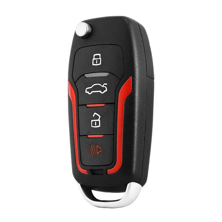 Red and frosted black car alarm remote control with 3000m range and GPS tracking function