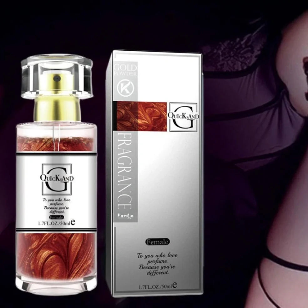 Pheromone perfume bottle with 18-25% concentration, showing P222 and P223 colour-coded variants for men and women