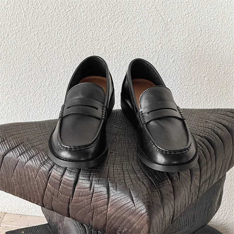 Men's slip-on casual shoes in apricot colour with microfiber upper and rubber sole.