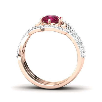 Exquisite rose gold flower engagement ring set with intricate floral design and adjustable sizing
