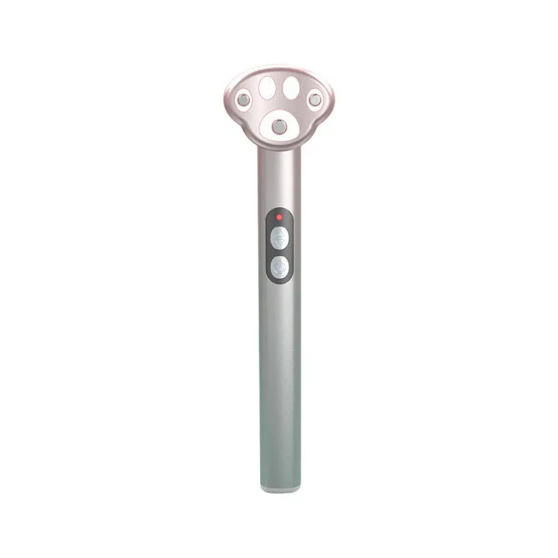Gradient pink cat's paw shaped eye massager with micro-current vibration and colour light functions