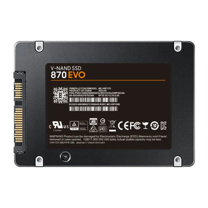 A 2.5-inch SATA solid-state drive (SSD) for computer storage upgrades.