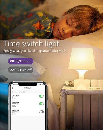 Smart WiFi GU10 LED spotlight bulb with RGBCCT colour and tunable white light, shown with dimensions.