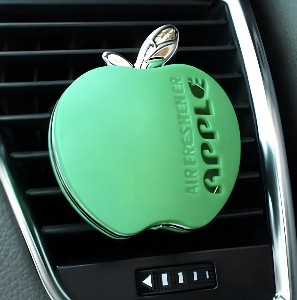 Apple-shaped car vent perfume in six colours with solid fragrance balm and clip installation