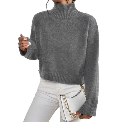 Women's loose pullover top with thread detail, medium thickness, shown in grey, khaki, white, purple, black, red, brown.