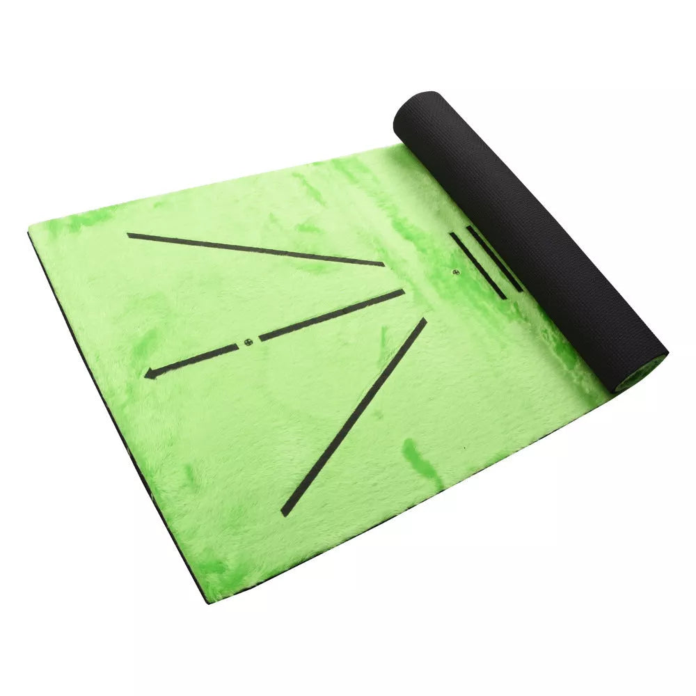 Durable portable golf putter practice mat for swing training, includes accessories