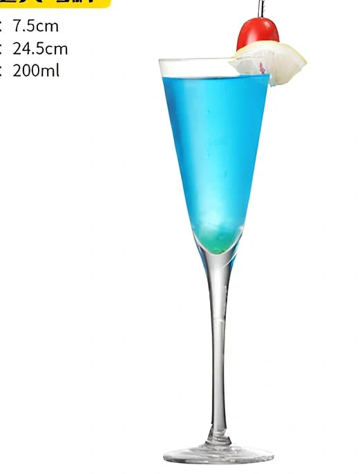 Creative transparent lead-free glass cup with seamless flat base for cocktails, 210ml capacity