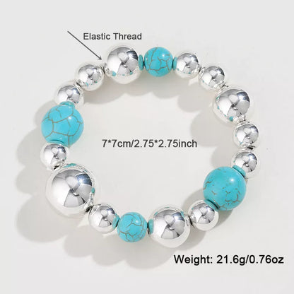 Turquoise beaded necklace and bracelet set for women, European and American style