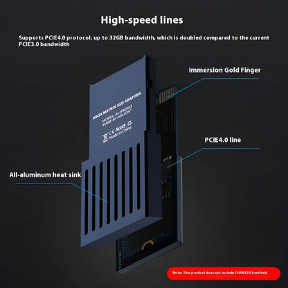 Aluminium Xbox Series X/S hard disk switching box for CFexpress to M.2 SSD expansion, includes screwdriver.