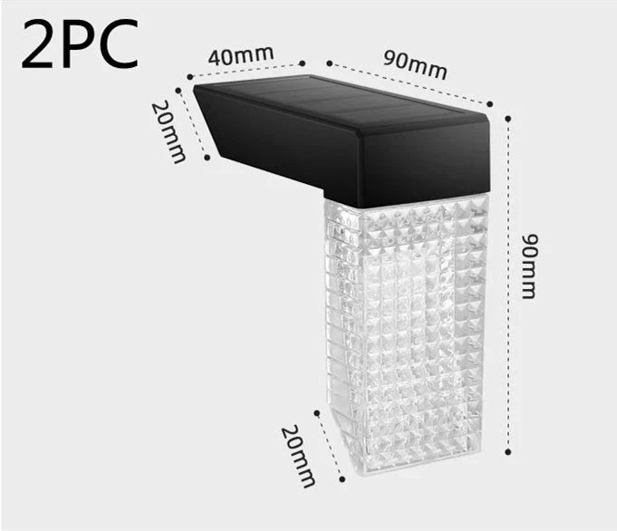 Solar-powered outdoor stair lights with warm and color-changing illumination, suitable for decks, fences, and yards
