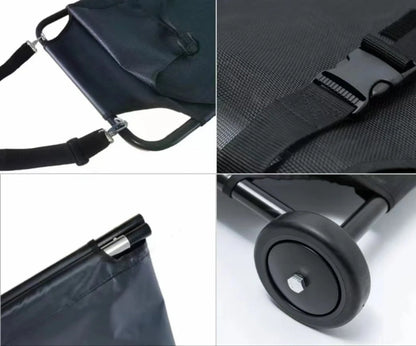 Black aluminium alloy foldable pet stretcher with 120cm length for dog emergency transport