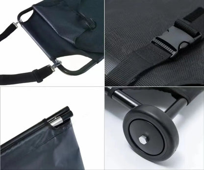 Large black aluminium alloy pet stretcher with foldable frame for dog emergency transfer