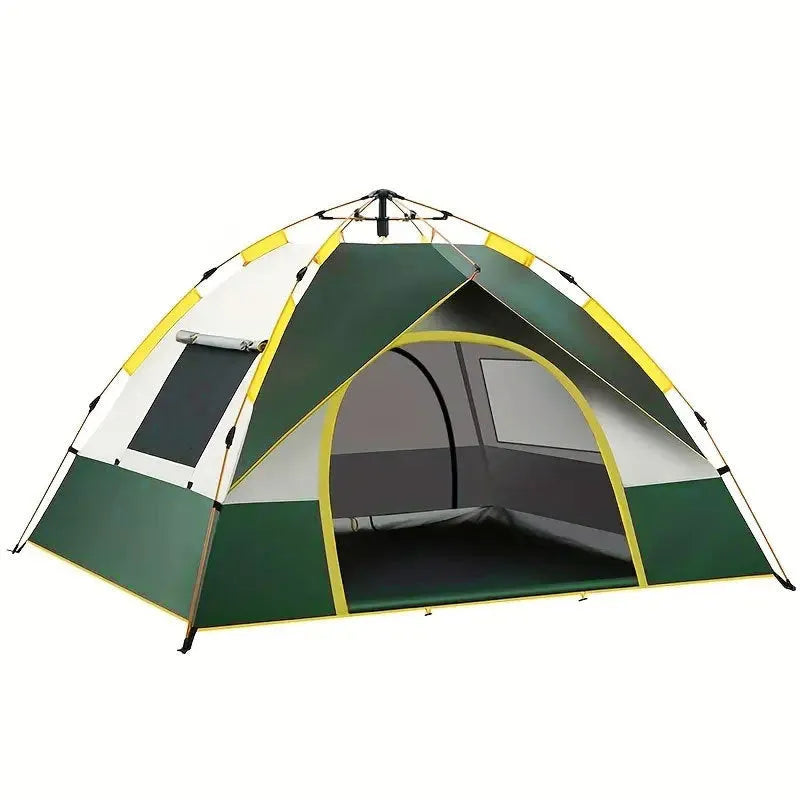 Dark green silver glue automatic quick-open camping tent for 3-4 people with dimensions 220x200x140 cm