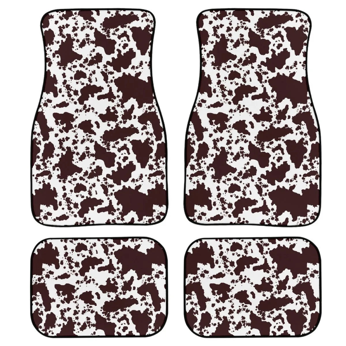Printed rubber car foot mat set with 20mm thickness and waterproof lining in black