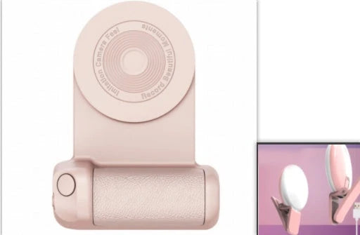 Versatile magnetic camera phone holder with rotatable design, secure grip, and ergonomic handle for stable mobile photography