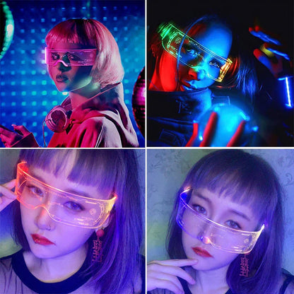 Vibrant LED party glasses with customizable color-changing effects, perfect for festivals, concerts, and celebrations