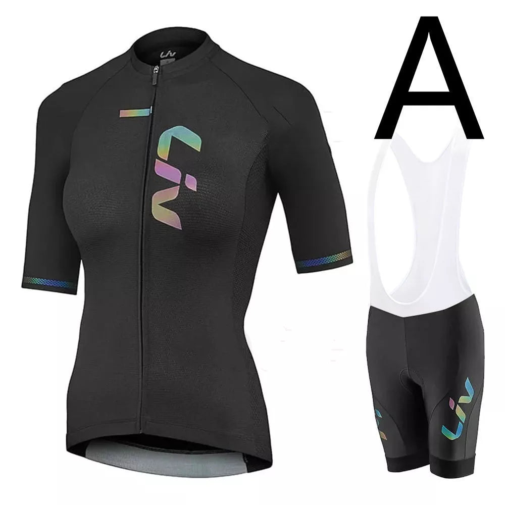 Women's leisure cycling suit in breathable polyester for comfortable rides