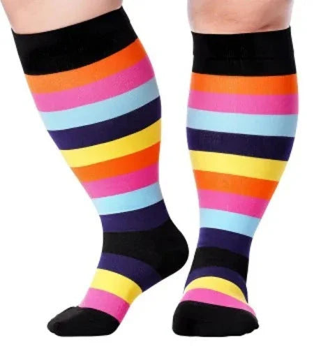 Premium plus-size compression socks with bamboo fibers for superior comfort and support