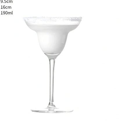 Creative transparent lead-free glass cup with seamless flat base for cocktails, 210ml capacity