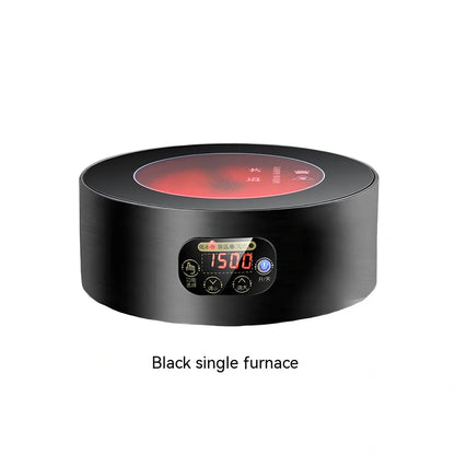 GW-T5 black electric ceramic glass mini tea stove with touch controls and 200mm x 85mm heating surface