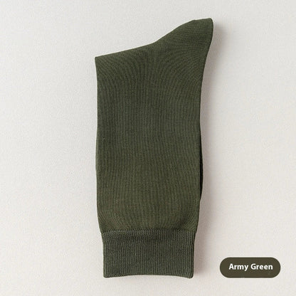 Mid-calf business socks in solid colours with combed cotton construction and deodorant function