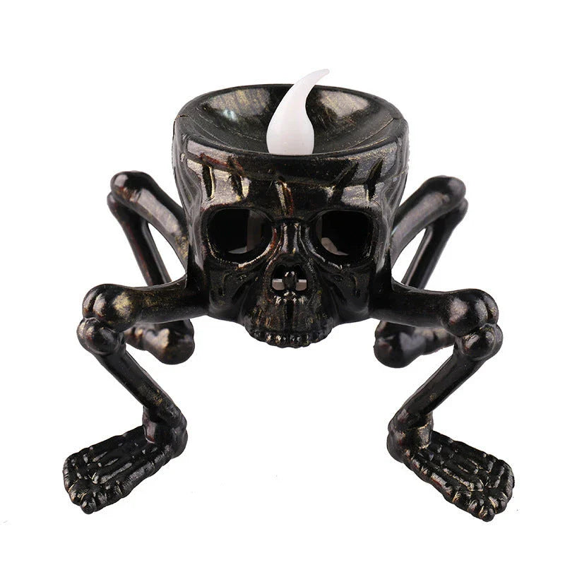 Spooky skull-shaped lantern with LED light, perfect for Halloween decoration