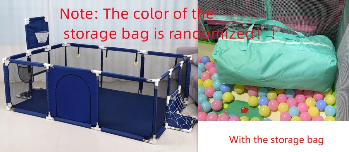 Children's playpen tent with steel pipe framework and Oxford cloth fencing in multiple colour options