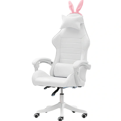 Adjustable height computer gaming chair with swivel base in green lace pattern