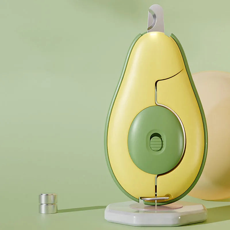 Professional LED pet nail clipper for small dog and cat claw trimming in green, pink, and white colours