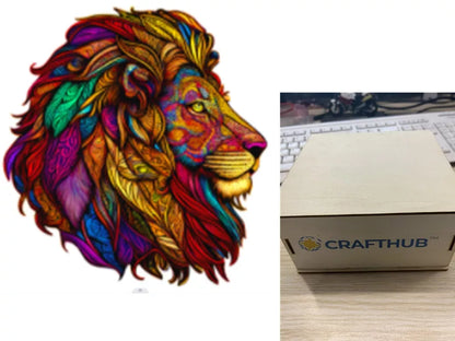 Animal Puzzle Craft Hub A3 Size Wooden Box for puzzle storage and organization