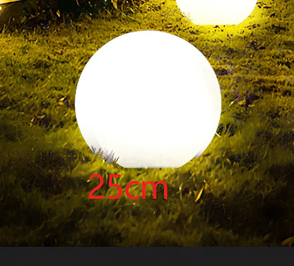 White spherical LED luminous ball light with remote control for outdoor garden and pool illumination