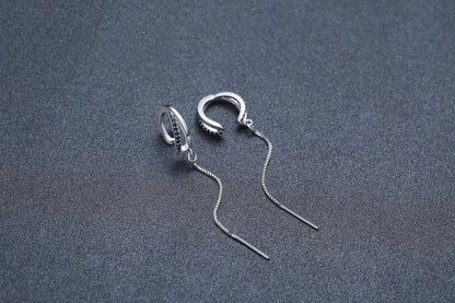 Black Geometric Copper Tassel Ear Clip for Women - Stylish & Durable