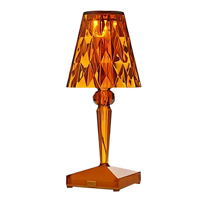 Diamond Crystal rechargeable table lamp with acrylic holder and multiple colour finishes