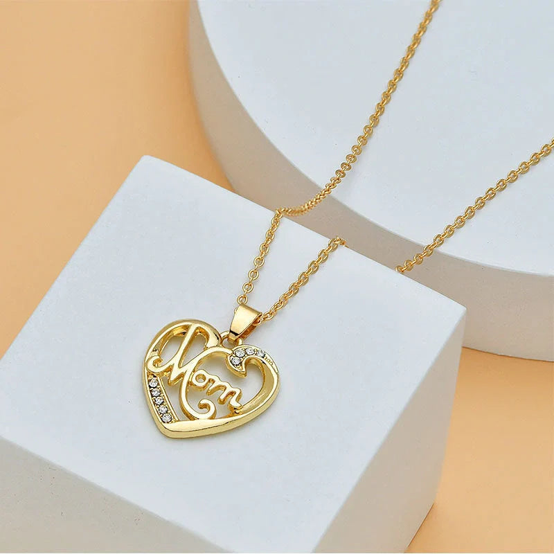 Heart shape diamond letter necklace for women - elegant fine jewelry with adjustable length