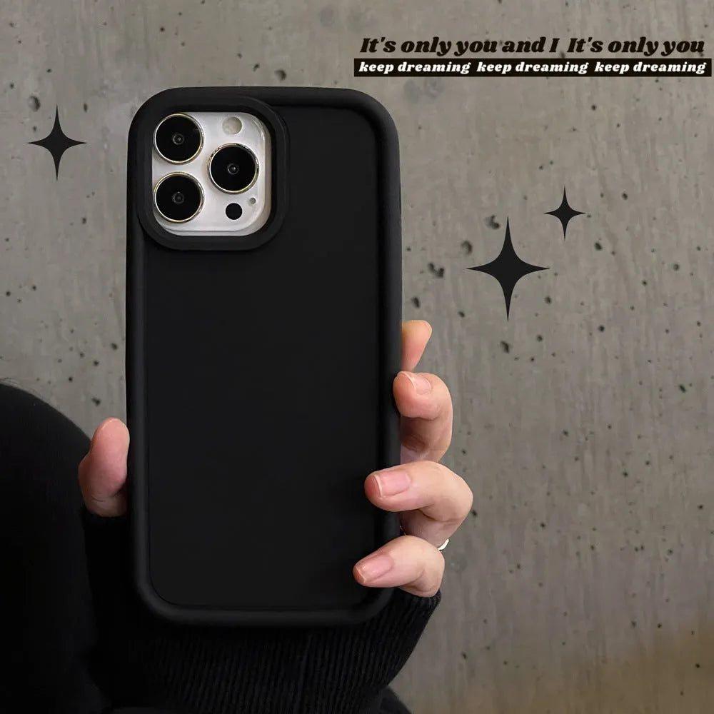 Frosted skin feeling solid colour silicone iPhone case on a phone