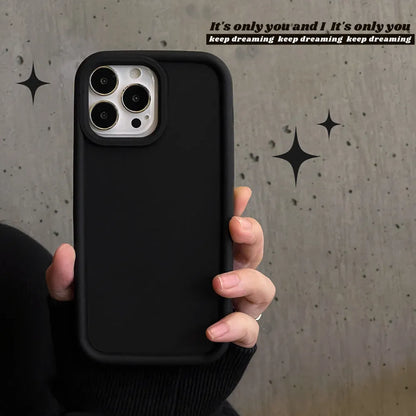 Frosted skin feeling solid colour silicone iPhone case on a phone