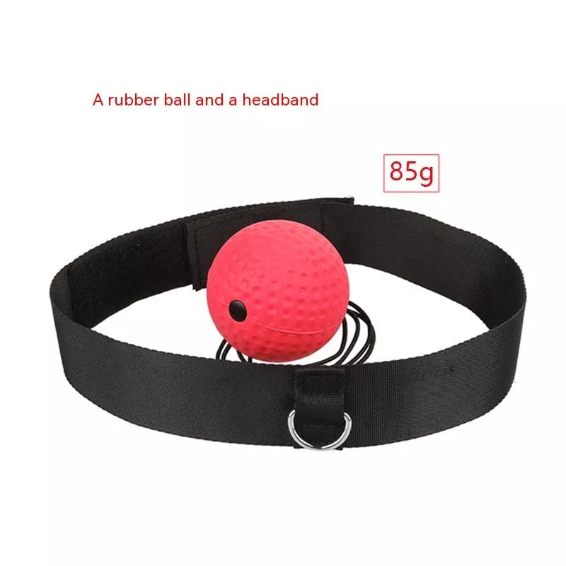 Head Worn Boxing Ball in red and black for stress relief and fitness